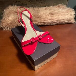Ann Taylor Red patent Slingback Sandals